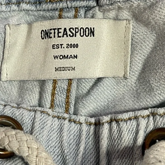 One Teaspoon Shabbies Drawstring Boyfriend Jeans sz M - Picture 3 of 4